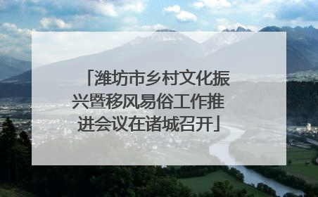 潍坊市乡村文化振兴暨移风易俗工作推进会议在诸城召开