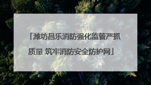 潍坊昌乐消防强化监管严抓质量 筑牢消防安全防护网