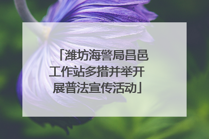 潍坊海警局昌邑工作站多措并举开展普法宣传活动