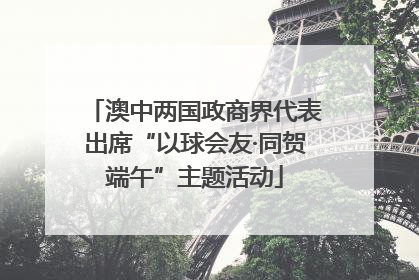 澳中两国政商界代表出席“以球会友·同贺端午”主题活动
