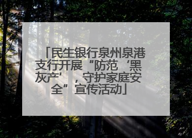 民生银行泉州泉港支行开展“防范‘黑灰产’，守护家庭安全”宣传活动