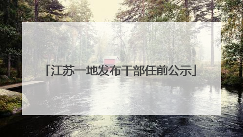 江苏一地发布干部任前公示