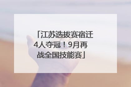 江苏选拔赛宿迁4人夺冠！9月再战全国技能赛