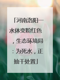 河南洛阳一水体变粉红色，生态环境局：为死水，正抽干处置