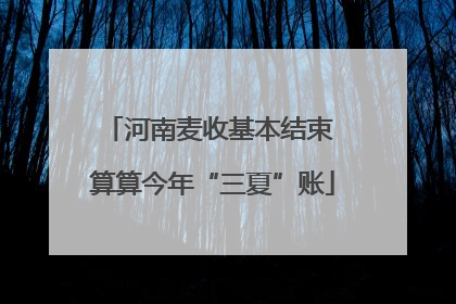 河南麦收基本结束 算算今年“三夏”账