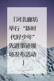 河北廊坊举行“新时代好少年”先进事迹现场发布活动