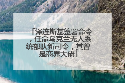 泽连斯基签署命令，任命乌克兰无人系统部队新司令，其曾是商界大佬