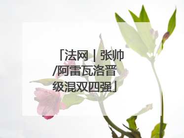 法网｜张帅/阿雷瓦洛晋级混双四强