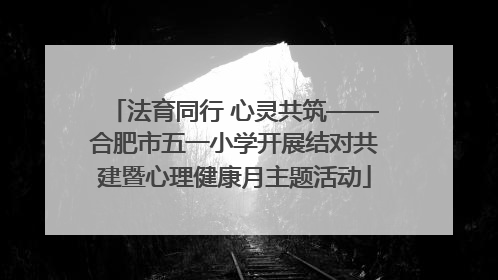 法育同行 心灵共筑——合肥市五一小学开展结对共建暨心理健康月主题活动