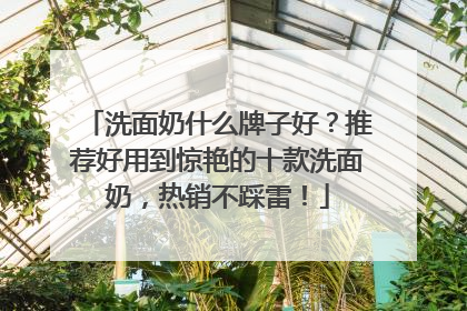 洗面奶什么牌子好？推荐好用到惊艳的十款洗面奶，热销不踩雷！
