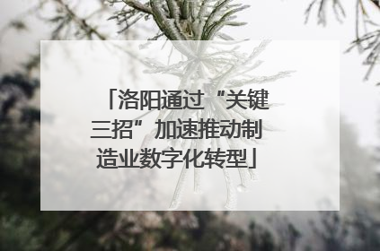 洛阳通过“关键三招”加速推动制造业数字化转型