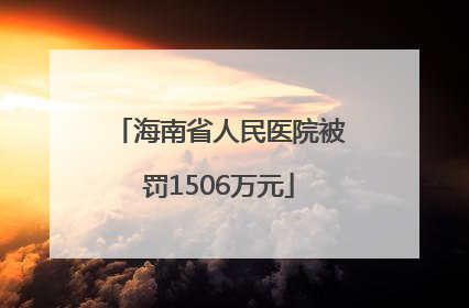 海南省人民医院被罚1506万元