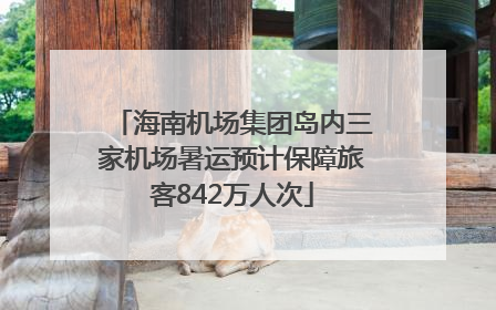 海南机场集团岛内三家机场暑运预计保障旅客842万人次