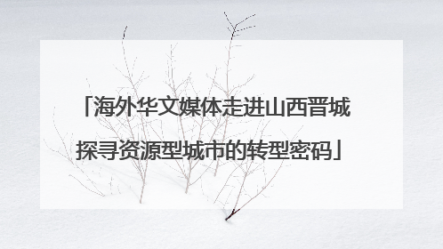 海外华文媒体走进山西晋城 探寻资源型城市的转型密码