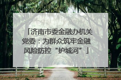 济南市委金融办机关党委：为群众筑牢金融风险防控“护城河”