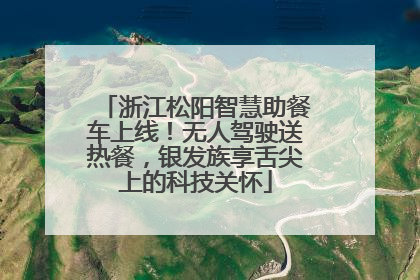 浙江松阳智慧助餐车上线！无人驾驶送热餐，银发族享舌尖上的科技关怀