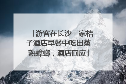 游客在长沙一家桔子酒店早餐中吃出蒸熟蟑螂，酒店回应