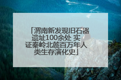 渭南新发现旧石器遗址100余处 实证秦岭北麓百万年人类生存演化史