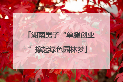 湖南男子“单腿创业”撑起绿色园林梦