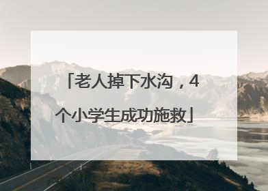 老人掉下水沟，4个小学生成功施救