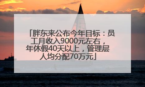 胖东来公布今年目标：员工月收入9000元左右，年休假40天以上，管理层人均分配70万元
