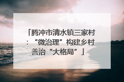 腾冲市清水镇三家村：“微治理”构建乡村善治“大格局”