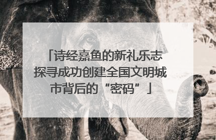 诗经嘉鱼的新礼乐志 探寻成功创建全国文明城市背后的“密码”