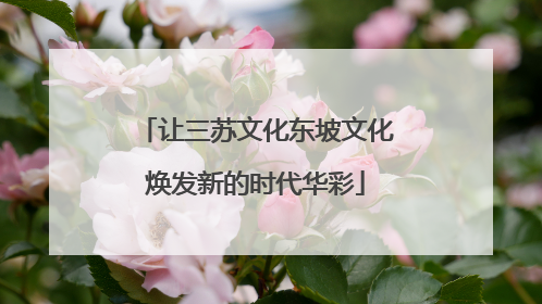 让三苏文化东坡文化焕发新的时代华彩