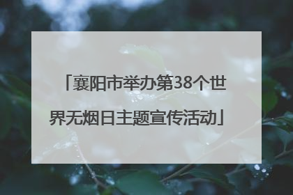 襄阳市举办第38个世界无烟日主题宣传活动