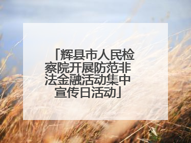 辉县市人民检察院开展防范非法金融活动集中宣传日活动
