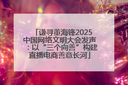 谦寻董海锋2025中国网络文明大会发声：以“三个向善”构建直播电商善意长河