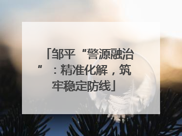 邹平“警源融治”：精准化解，筑牢稳定防线