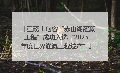 重磅！句容“赤山湖灌溉工程”成功入选“2025年度世界灌溉工程遗产”