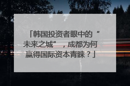 韩国投资者眼中的“未来之城”，成都为何赢得国际资本青睐？