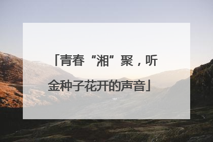 青春“湘”聚，听金种子花开的声音