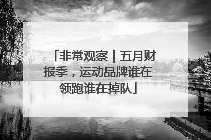 非常观察｜五月财报季，运动品牌谁在领跑谁在掉队