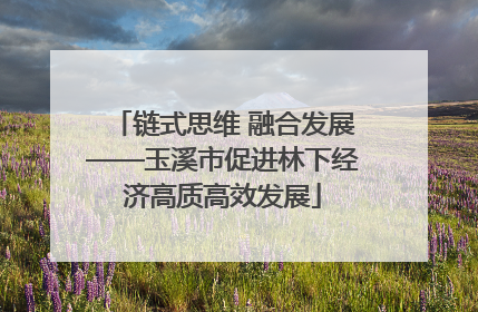 链式思维 融合发展——玉溪市促进林下经济高质高效发展