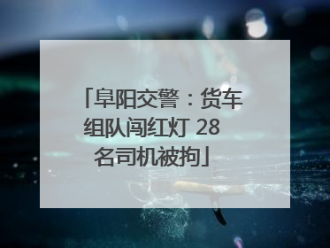 阜阳交警：货车组队闯红灯 28名司机被拘