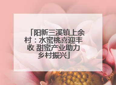 阳新三溪镇上余村：水蜜桃喜迎丰收 甜蜜产业助力乡村振兴