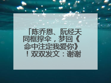 陈乔恩、阮经天同框撑伞，梦回《命中注定我爱你》！双双发文：谢谢我们都没变