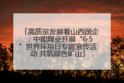 高质量发展看山西国企：中能煤业开展“6·5”世界环境日专题宣传活动 共筑绿色矿山