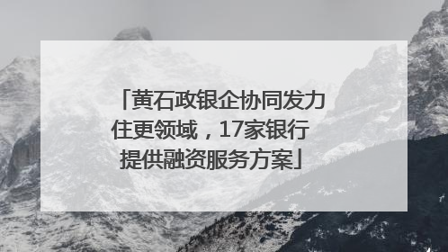 黄石政银企协同发力住更领域，17家银行提供融资服务方案