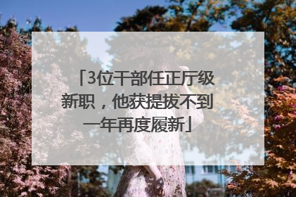 3位干部任正厅级新职，他获提拔不到一年再度履新