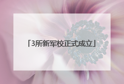 3所新军校正式成立