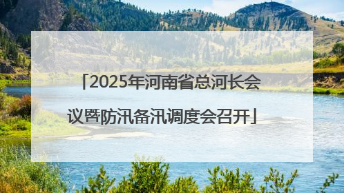 2025年河南省总河长会议暨防汛备汛调度会召开