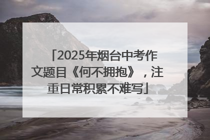 2025年烟台中考作文题目《何不拥抱》，注重日常积累不难写