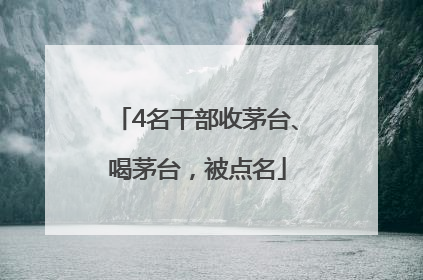 4名干部收茅台、喝茅台，被点名
