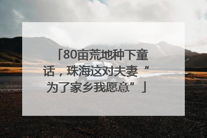 80亩荒地种下童话，珠海这对夫妻“为了家乡我愿意”