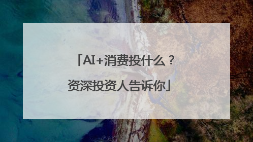 AI+消费投什么？资深投资人告诉你