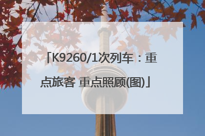 K9260/1次列车：重点旅客 重点照顾(图)